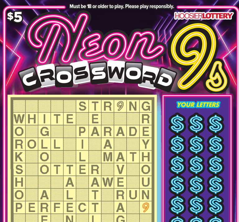 NEON 9s CROSSWORD ticket