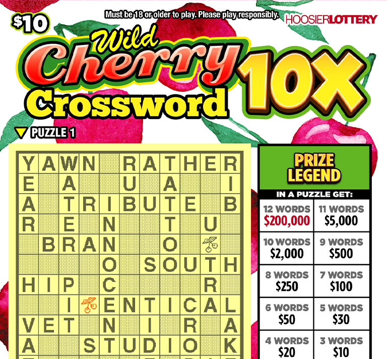 WILD CHERRY CROSSWORD 10X ticket